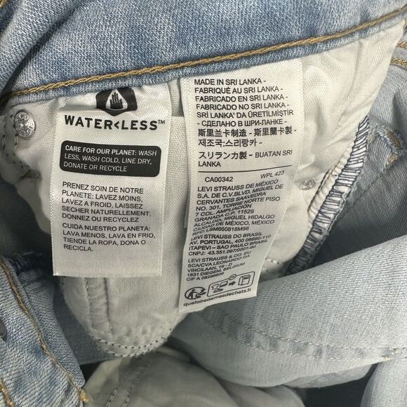 Levis 726 Jeans Women Size 33 Flared Bell Bottoms Stretch‎ Blue Denim Distressed - Picture 10 of 13